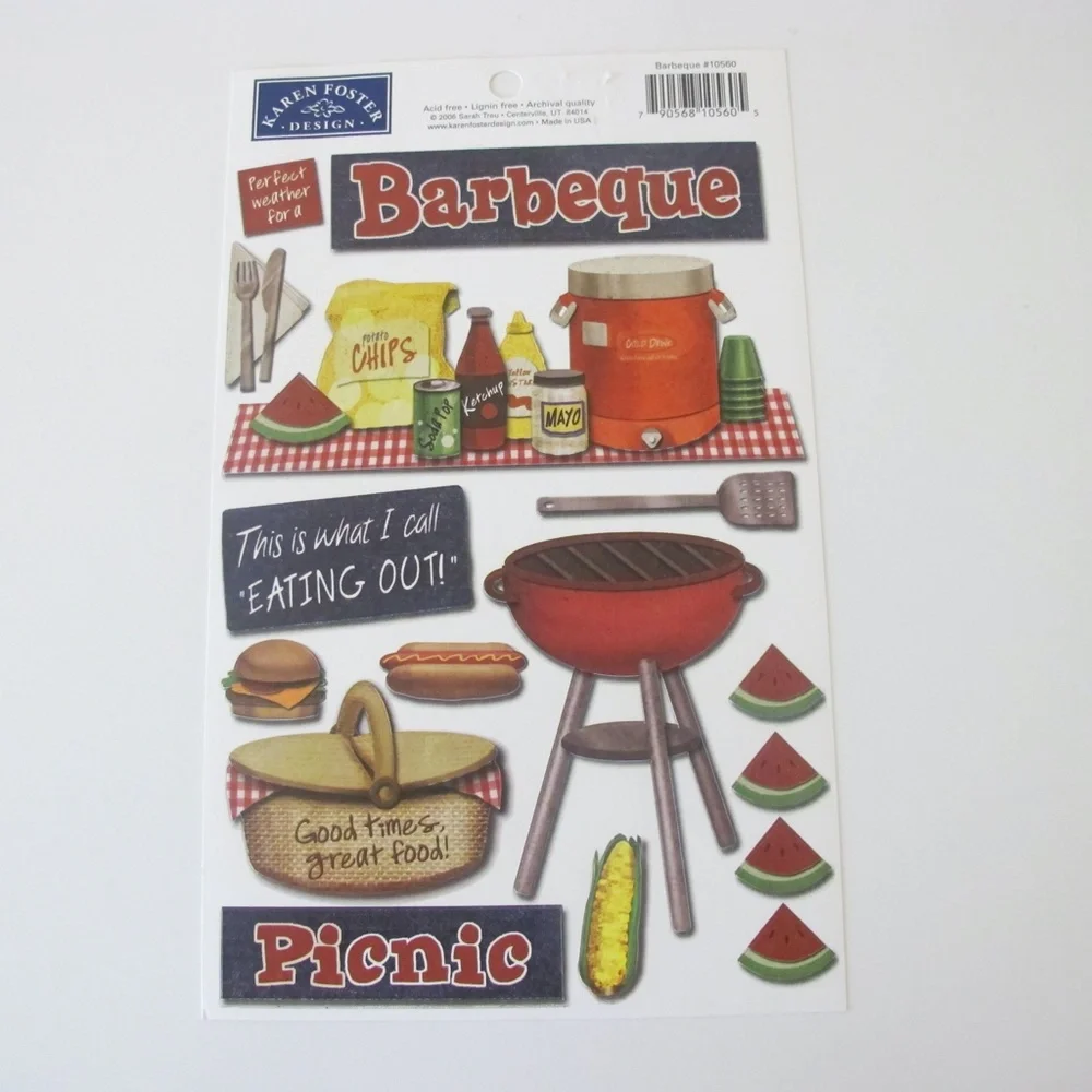 Scrapbooking Sticker Bundle For Paper Crafts Camping BBQ Stickers (New & Used)